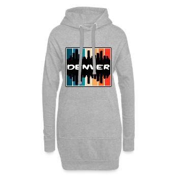 Denver Colorado États-Unis Skyline Silhouette Souv de voyage - Sweat-shirt à capuche long Femme - gris chiné - Devant