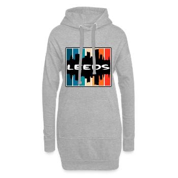 Leeds England Skyline Silhouette Reise Souvenir - Hoodie-Kleid - Grau meliert - Vorne