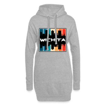 Wichita Kansas USA Skyline Silhouette Reisen Souve - Hoodie-Kleid - Grau meliert - Vorne
