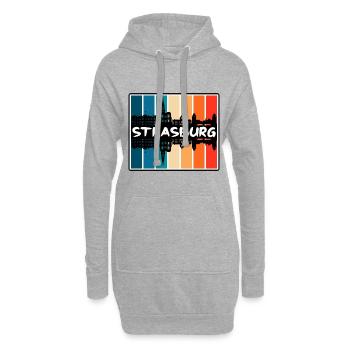Strasburg Frankreich Skyline Silhouette Travel Souveni - Hoodie-Kleid - Grau meliert - Vorne