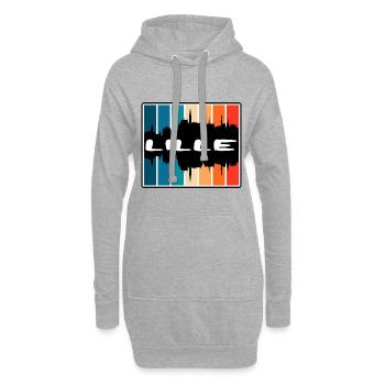 Lille France Skyline Silhouette Voyage Souvenir - Sweat-shirt à capuche long Femme - gris chiné - Devant