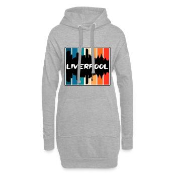 Liverpool Angleterre Skyline Silhouette Travel Souven - Sweat-shirt à capuche long Femme - gris chiné - Devant