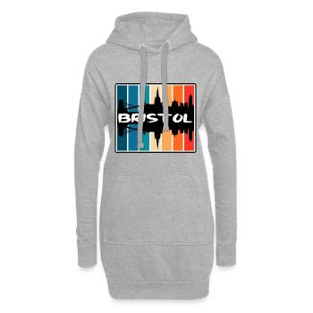 Bristol Angleterre Skyline Silhouette Souvenir de voyage - Sweat-shirt à capuche long Femme - gris chiné - Devant