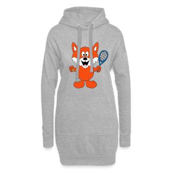 FUCHS - TENNIS - SPORT - TIER - KIND - BABY - Hoodie-Kleid - Grau meliert - Vorne