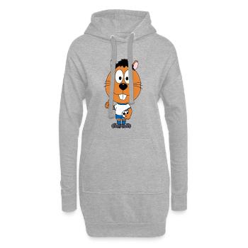 BIBER - OTTER - MARDER - FUßBALL - SPORT - TIER - Hoodie-Kleid - Grau meliert - Vorne