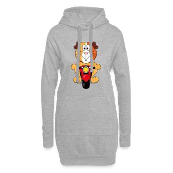 MOTORRAD - BIKER - MEERSCHWEINCHEN - MOTORSPORT - Hoodie-Kleid - Grau meliert - Vorne