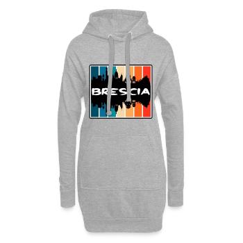 Brescia Italie Skyline Silhouette Souvenir de voyage - Sweat-shirt à capuche long Femme - gris chiné - Devant