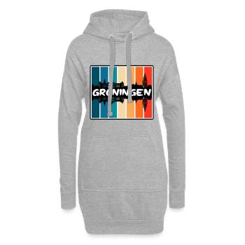 Groningen Niederlande Skyline Silhouette Reisen So - Hoodie-Kleid - Grau meliert - Vorne