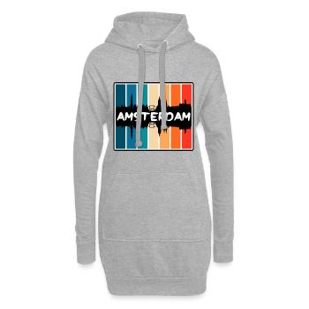 Amsterdam Niederlande Skyline Silhouette Reisen So - Hoodie-Kleid - Grau meliert - Vorne