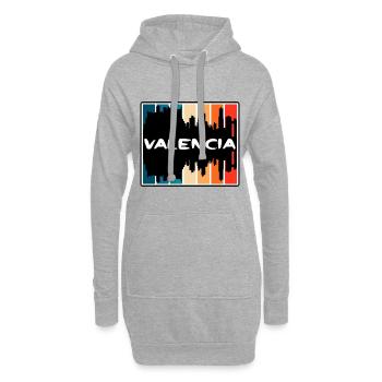 Valencia Spanien Skyline Silhouette Reise Souvenir - Hoodie-Kleid - Grau meliert - Vorne