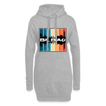 Bilbao Spanien Skyline Silhouette Reise Souvenir - Hoodie-Kleid - Grau meliert - Vorne