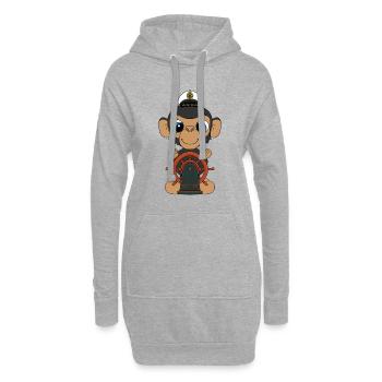AFFE - KAPITÄN - BOOT - SCHIFF - SEEMANN - Hoodie-Kleid - Grau meliert - Vorne
