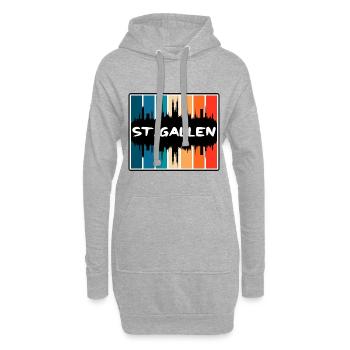 Saint-Gall Suisse Skyline Silhouette Travel S - Sweat-shirt à capuche long Femme - gris chiné - Devant