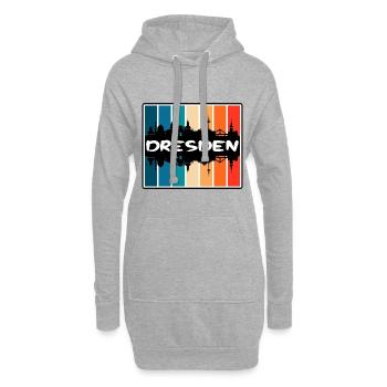 Dresde Allemagne Skyline Silhouette Souvenir de voyage - Sweat-shirt à capuche long Femme - gris chiné - Devant