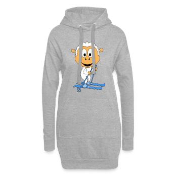 SCHAF - SKIER - SKI - SPORT - TIER - KIND - BABY - Hoodie-Kleid - Grau meliert - Vorne
