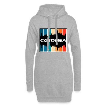 Cordoba Argentine Skyline Silhouette Travel Souven - Sweat-shirt à capuche long Femme - gris chiné - Devant