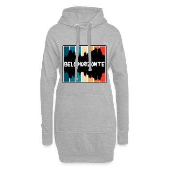 Belo Horizonte Brésil Skyline Silhouette Voyage So - Sweat-shirt à capuche long Femme - gris chiné - Devant