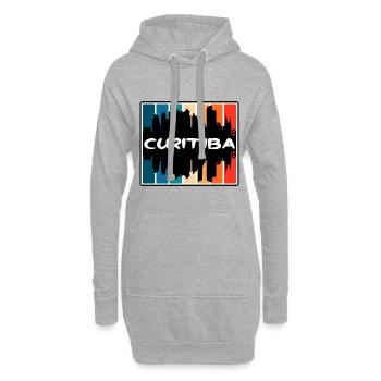 Curitiba Brésil Skyline Silhouette Souvenir de voyage - Sweat-shirt à capuche long Femme - gris chiné - Devant