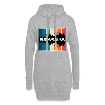 Brasilia Brésil Skyline Silhouette Souvenir de voyage - Sweat-shirt à capuche long Femme - gris chiné - Devant