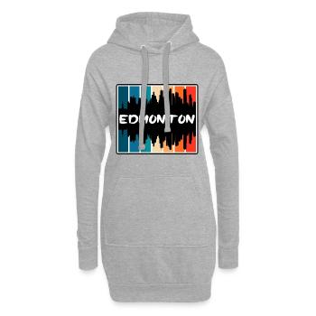 Edmonton Canada Skyline Silhouette Souvenir de voyage - Sweat-shirt à capuche long Femme - gris chiné - Devant
