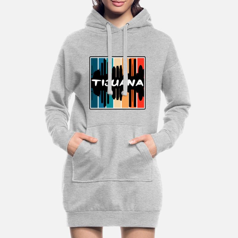 Tijuana Mexiko Skyline Silhouette Reise Souvenir Hoodie-Kleid