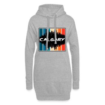 Souvenir de voyage Skyline Silhouette de Calgary Canada - Sweat-shirt à capuche long Femme - gris chiné - Devant