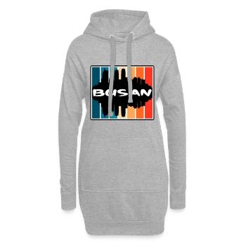 Busan South Korea Skyline Silhouette Travel Souven - Hoodie Dress - heather grey - Front