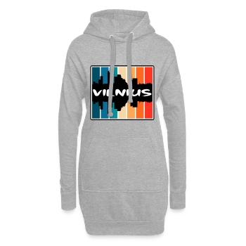 Vilnius Lituanie Skyline Silhouette Voyage Souven - Sweat-shirt à capuche long Femme - gris chiné - Devant