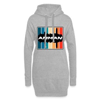 Amman Jordan Skyline Silhouette Souvenir de voyage - Sweat-shirt à capuche long Femme - gris chiné - Devant