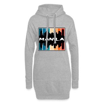 Manille Philippines Skyline Silhouette Travel Souve - Sweat-shirt à capuche long Femme - gris chiné - Devant