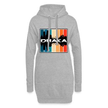 Dhaka Bangladesh Skyline Silhouette Voyage Souveni - Sweat-shirt à capuche long Femme - gris chiné - Devant