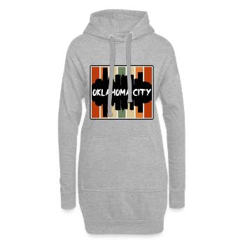 Oklahoma City Oklahoma Usa Skyline Silhouette Trav - Hoodie-Kleid - Grau meliert - Vorne