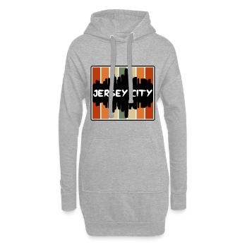 Jersey City New Jersey États-Unis Skyline Silhouette - Sweat-shirt à capuche long Femme - gris chiné - Devant