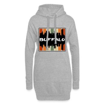 Buffalo New York États-Unis Skyline Silhouette Travel Sou - Sweat-shirt à capuche long Femme - gris chiné - Devant