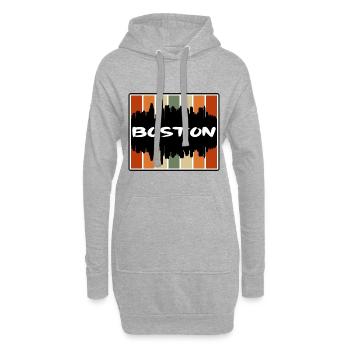 Boston Massachusetts USA Skyline Silhouette Reisen - Hoodie-Kleid - Grau meliert - Vorne