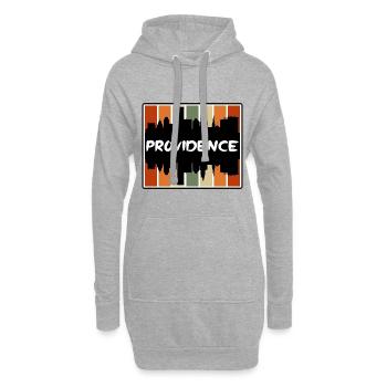 Providence Rhode Island États-Unis Skyline Silhouette Tra - Sweat-shirt à capuche long Femme - gris chiné - Devant