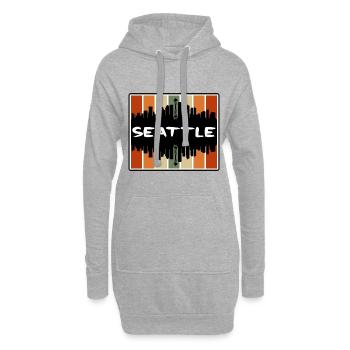 Seattle Washington Usa Skyline Silhouette Travel S - Hoodie-Kleid - Grau meliert - Vorne