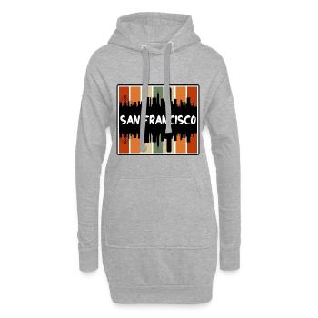 San Francisco Californie États-Unis Skyline Silhouette Tr - Sweat-shirt à capuche long Femme - gris chiné - Devant