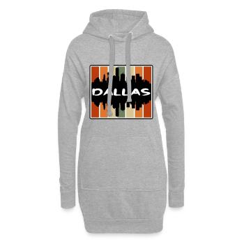 Dallas Texas États-Unis Skyline Silhouette Voyage Souveni - Sweat-shirt à capuche long Femme - gris chiné - Devant