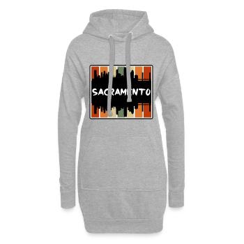 Sacramento California Usa Skyline Silhouette Trave - Hoodie-Kleid - Grau meliert - Vorne
