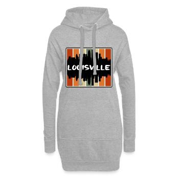 Louisville Kentucky États-Unis Skyline Silhouette Voyage - Sweat-shirt à capuche long Femme - gris chiné - Devant