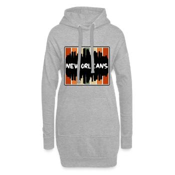Nouvelle-Orléans Louisiane États-Unis Skyline Silhouette Trave - Sweat-shirt à capuche long Femme - gris chiné - Devant