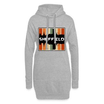 Sheffield Angleterre Skyline Silhouette Travel Souven - Sweat-shirt à capuche long Femme - gris chiné - Devant
