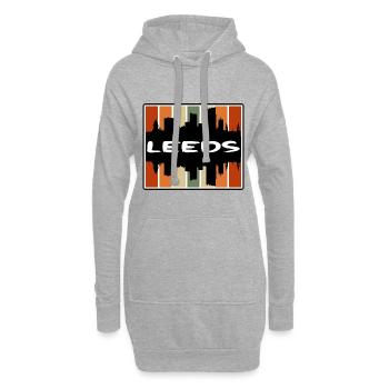 Leeds England Skyline Silhouette Reise Souvenir - Hoodie-Kleid - Grau meliert - Vorne