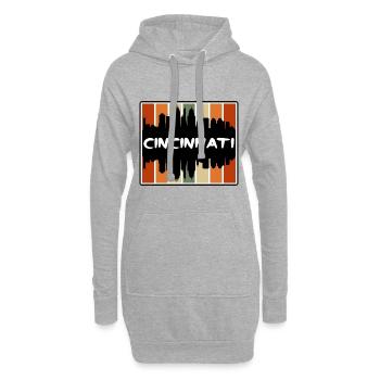Cincinnati Ohio Usa Skyline Silhouette Travel Souv - Hoodie Dress - heather grey - Front