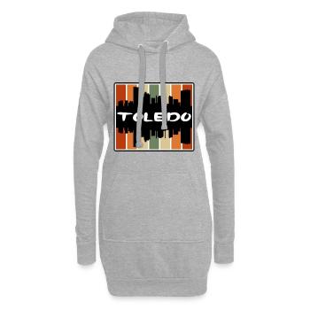 Toledo Ohio USA Skyline Silhouette Reise Souvenir - Hoodie-Kleid - Grau meliert - Vorne