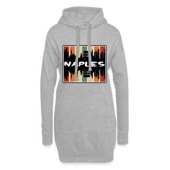 Naples Italie Skyline Silhouette Souvenir de voyage - Sweat-shirt à capuche long Femme - gris chiné - Devant