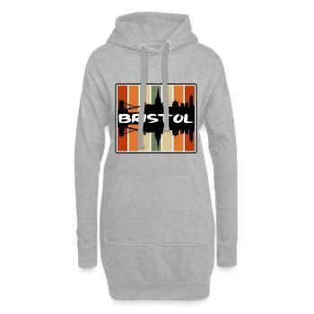 Bristol Angleterre Skyline Silhouette Souvenir de voyage - Sweat-shirt à capuche long Femme - gris chiné - Devant