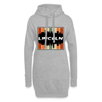 Lincoln Nebraska USA Skyline Silhouette Reisen Sou - Hoodie-Kleid - Grau meliert - Vorne