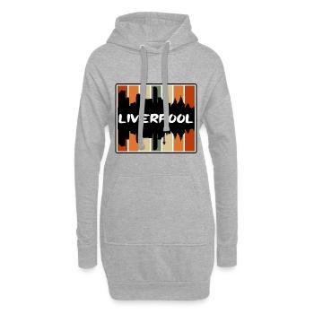 Liverpool Angleterre Skyline Silhouette Travel Souven - Sweat-shirt à capuche long Femme - gris chiné - Devant